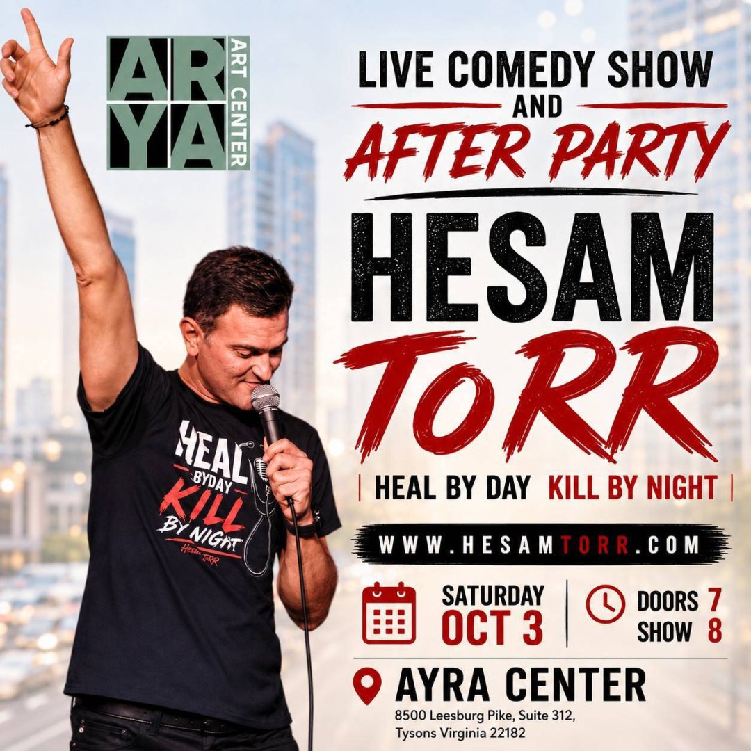 اجرای کمدی حسام تور و After Party در آریا سنتر | Hesam ToRR Comedy Show DMV